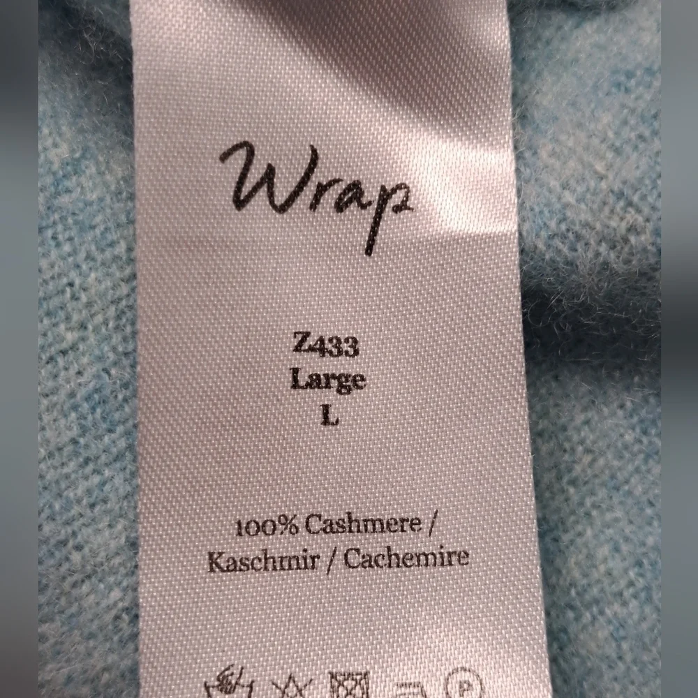 Wrap Baby Blue 100% Cashmere Pullover Sweater